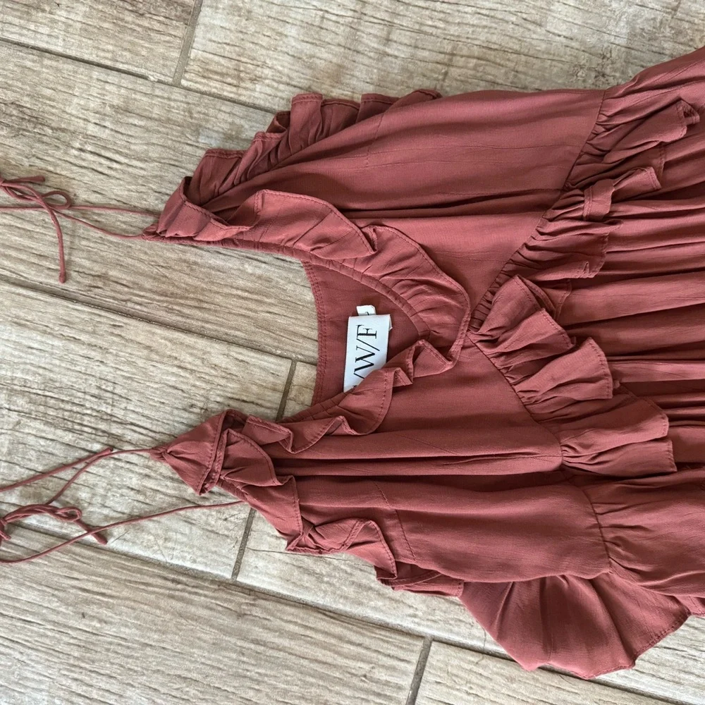 S/W/F Rust Ruffle dress - Picture 5 of 9